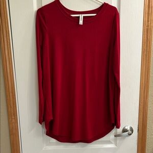 H&M Vibrant Red Long Sleeve Blouse